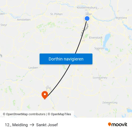 12., Meidling to Sankt Josef map