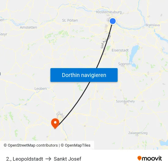 2., Leopoldstadt to Sankt Josef map