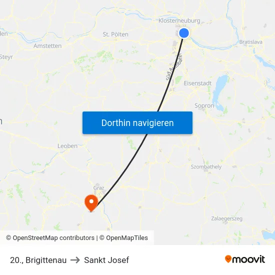 20., Brigittenau to Sankt Josef map