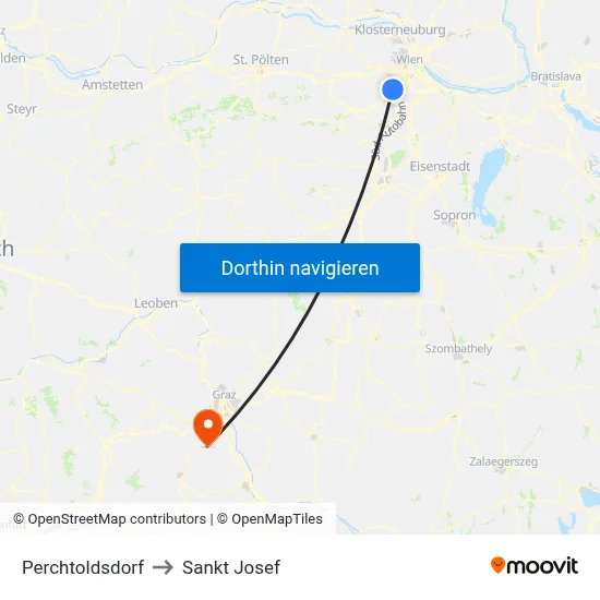 Perchtoldsdorf to Sankt Josef map
