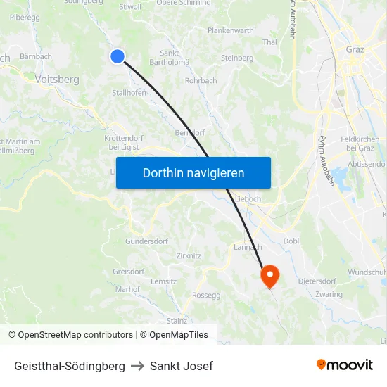 Geistthal-Södingberg to Sankt Josef map