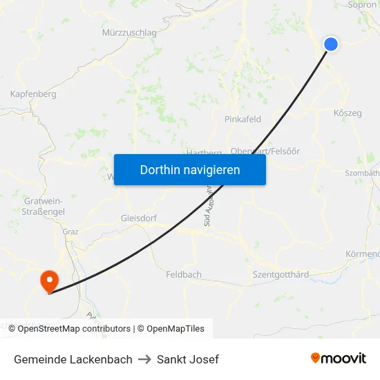 Gemeinde Lackenbach to Sankt Josef map