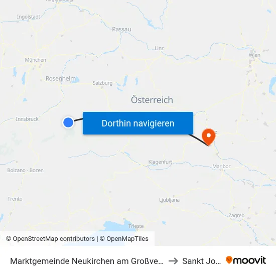 Marktgemeinde Neukirchen am Großvenediger to Sankt Josef map
