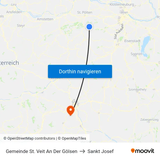 Gemeinde St. Veit An Der Gölsen to Sankt Josef map