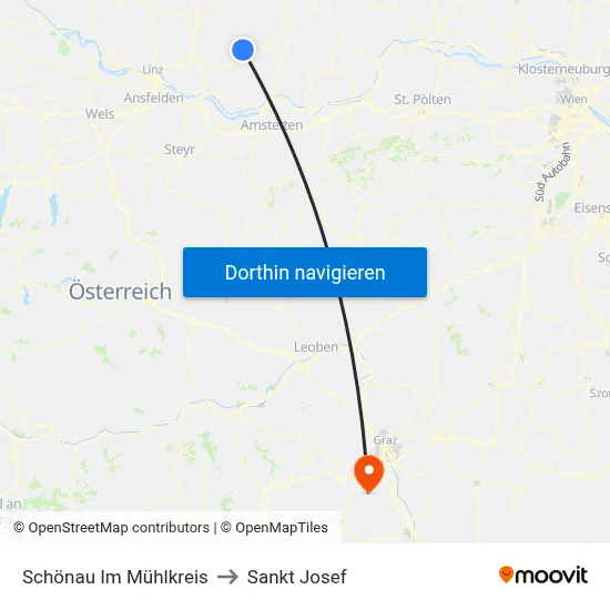 Schönau Im Mühlkreis to Sankt Josef map