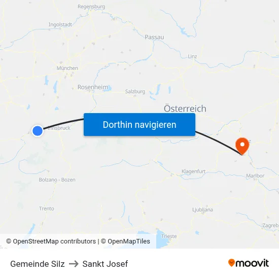 Gemeinde Silz to Sankt Josef map