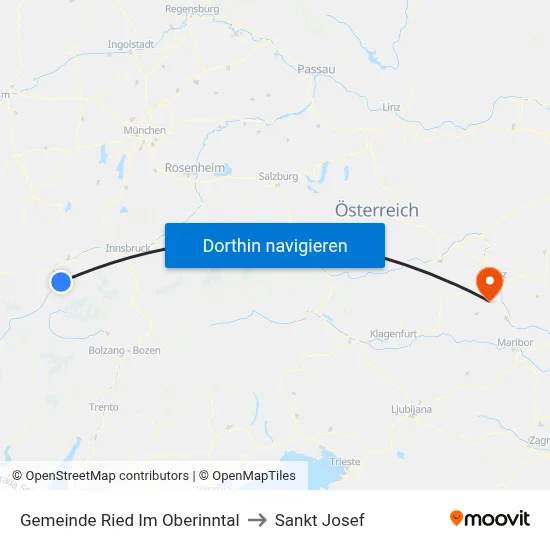 Gemeinde Ried Im Oberinntal to Sankt Josef map
