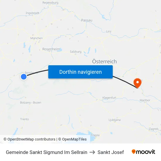 Gemeinde Sankt Sigmund Im Sellrain to Sankt Josef map