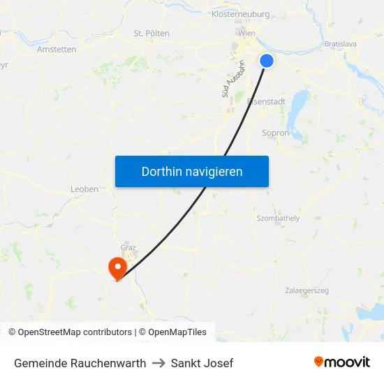 Gemeinde Rauchenwarth to Sankt Josef map
