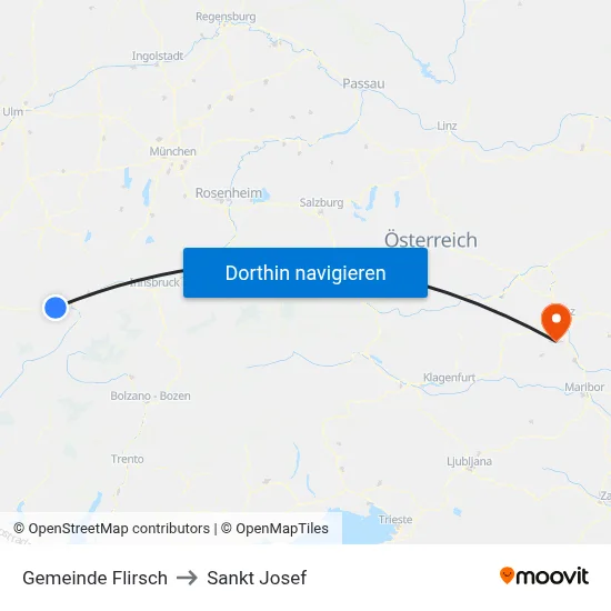 Gemeinde Flirsch to Sankt Josef map