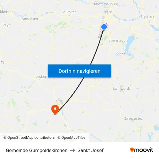 Gemeinde Gumpoldskirchen to Sankt Josef map
