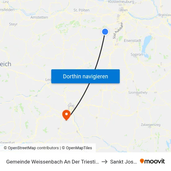 Gemeinde Weissenbach An Der Triesting to Sankt Josef map
