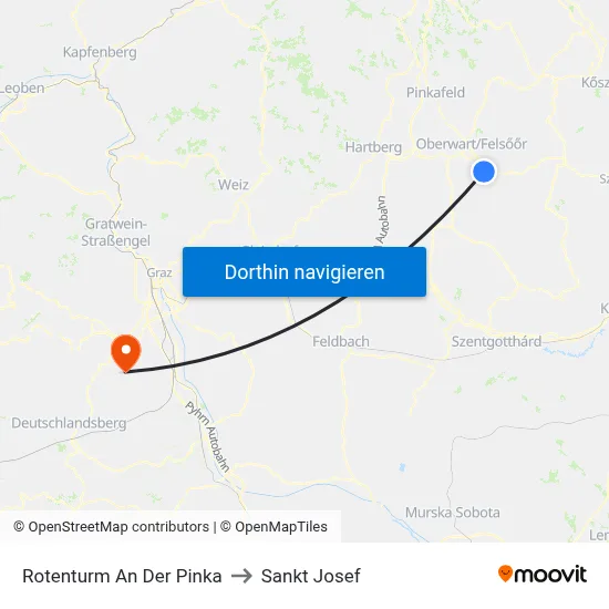 Rotenturm An Der Pinka to Sankt Josef map