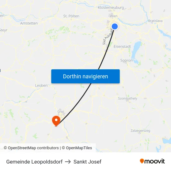 Gemeinde Leopoldsdorf to Sankt Josef map