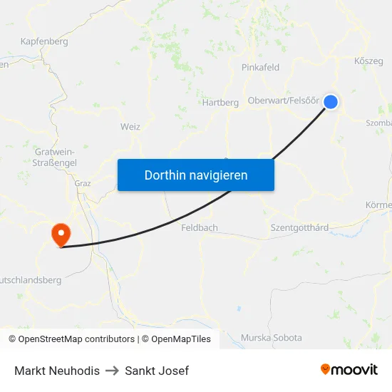 Markt Neuhodis to Sankt Josef map