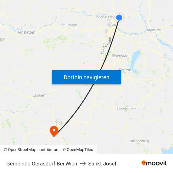 Gemeinde Gerasdorf Bei Wien to Sankt Josef map