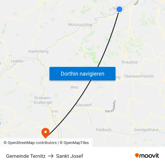 Gemeinde Ternitz to Sankt Josef map