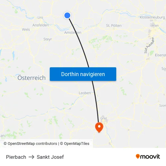 Pierbach to Sankt Josef map