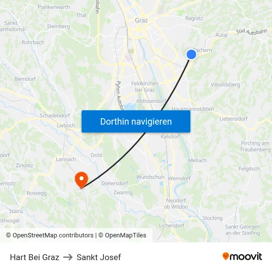 Hart Bei Graz to Sankt Josef map
