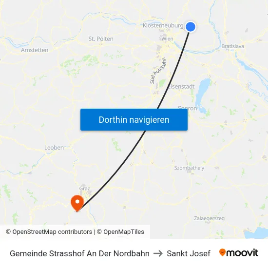 Gemeinde Strasshof An Der Nordbahn to Sankt Josef map