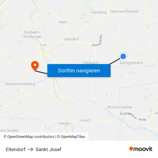 Eltendorf to Sankt Josef map