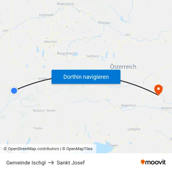 Gemeinde Ischgl to Sankt Josef map