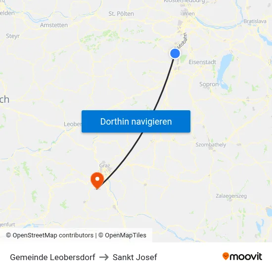 Gemeinde Leobersdorf to Sankt Josef map