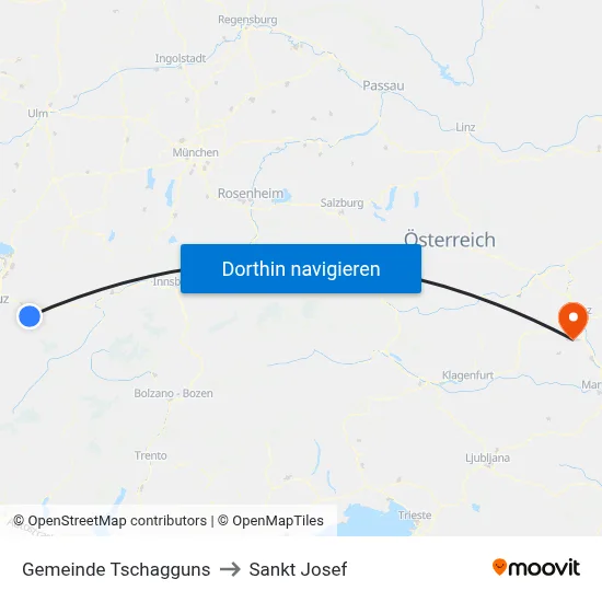 Gemeinde Tschagguns to Sankt Josef map