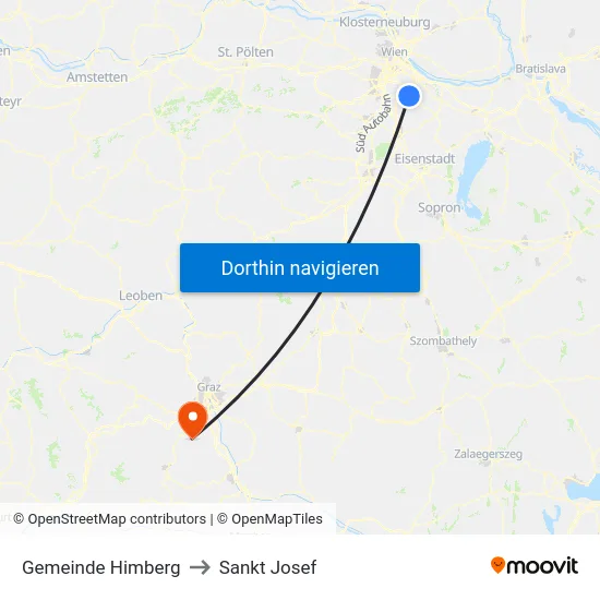 Gemeinde Himberg to Sankt Josef map