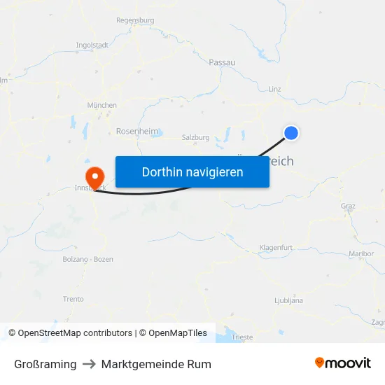 Großraming to Marktgemeinde Rum map