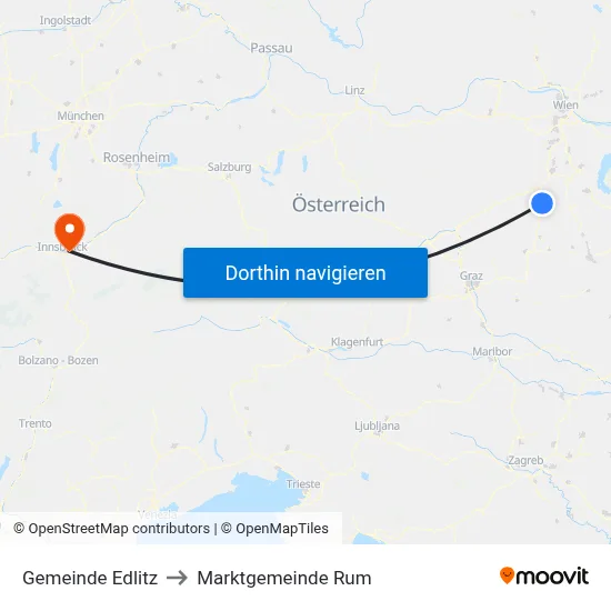 Gemeinde Edlitz to Marktgemeinde Rum map