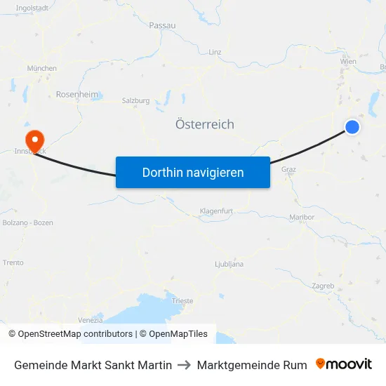 Gemeinde Markt Sankt Martin to Marktgemeinde Rum map