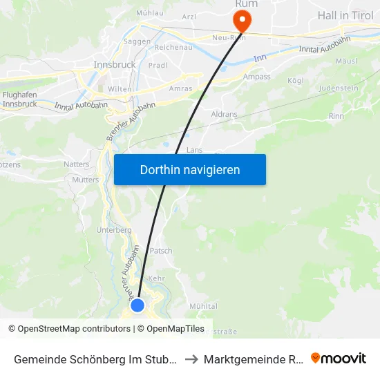 Gemeinde Schönberg Im Stubaital to Marktgemeinde Rum map