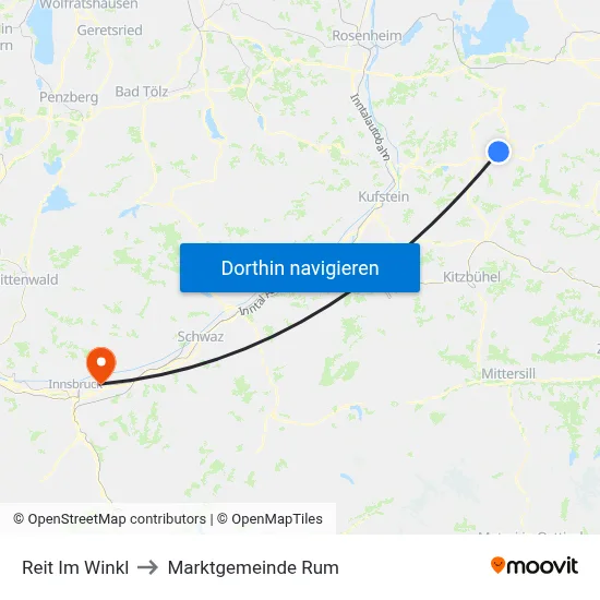 Reit Im Winkl to Marktgemeinde Rum map