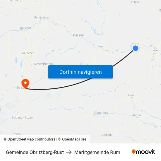 Gemeinde Obritzberg-Rust to Marktgemeinde Rum map