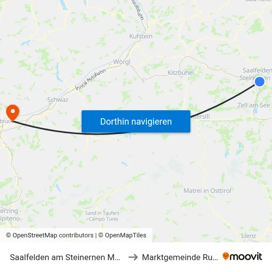 Saalfelden am Steinernen Meer to Marktgemeinde Rum map