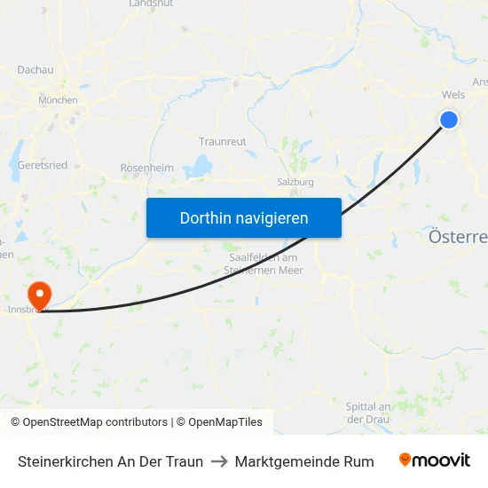Steinerkirchen An Der Traun to Marktgemeinde Rum map