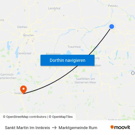 Sankt Martin Im Innkreis to Marktgemeinde Rum map