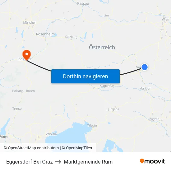Eggersdorf Bei Graz to Marktgemeinde Rum map