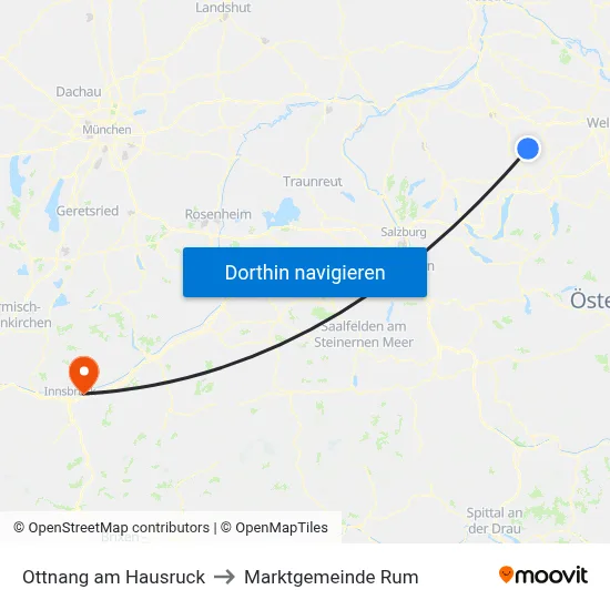 Ottnang am Hausruck to Marktgemeinde Rum map