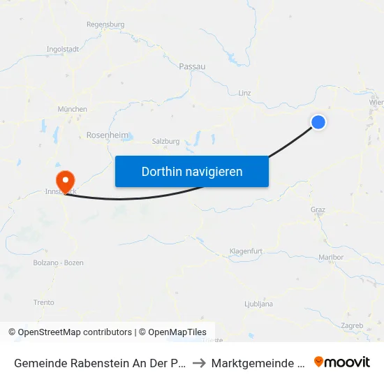 Gemeinde Rabenstein An Der Pielach to Marktgemeinde Rum map