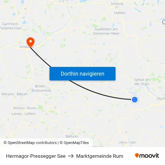 Hermagor-Pressegger See to Marktgemeinde Rum map