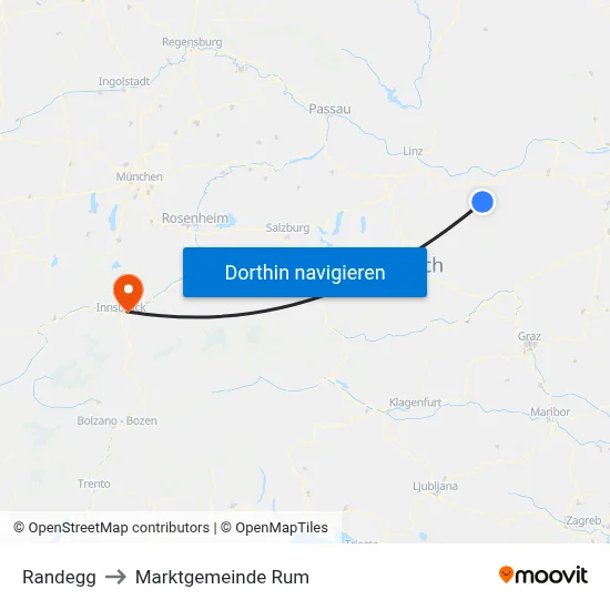 Randegg to Marktgemeinde Rum map