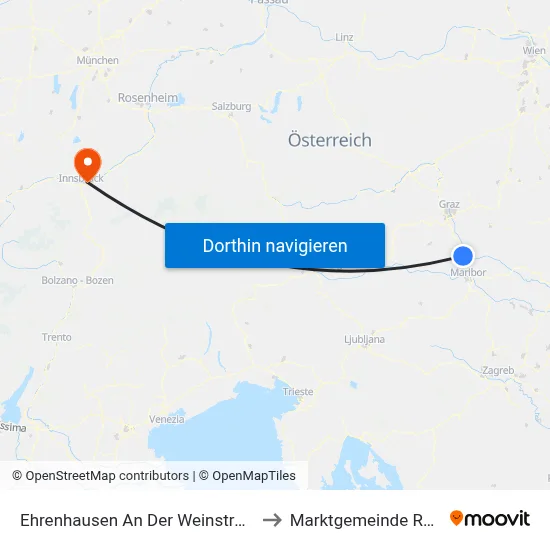 Ehrenhausen An Der Weinstraße to Marktgemeinde Rum map