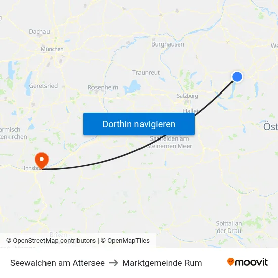 Seewalchen am Attersee to Marktgemeinde Rum map
