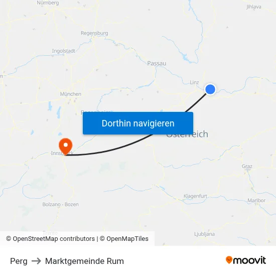 Perg to Marktgemeinde Rum map