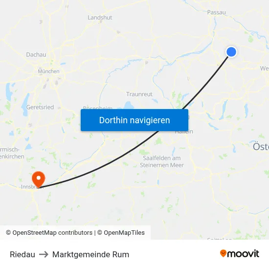 Riedau to Marktgemeinde Rum map