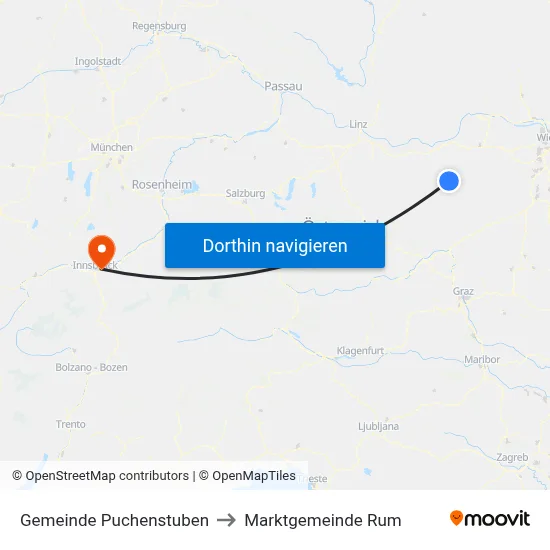 Gemeinde Puchenstuben to Marktgemeinde Rum map