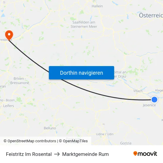 Feistritz Im Rosental to Marktgemeinde Rum map