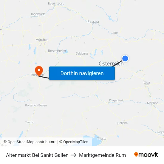 Altenmarkt Bei Sankt Gallen to Marktgemeinde Rum map